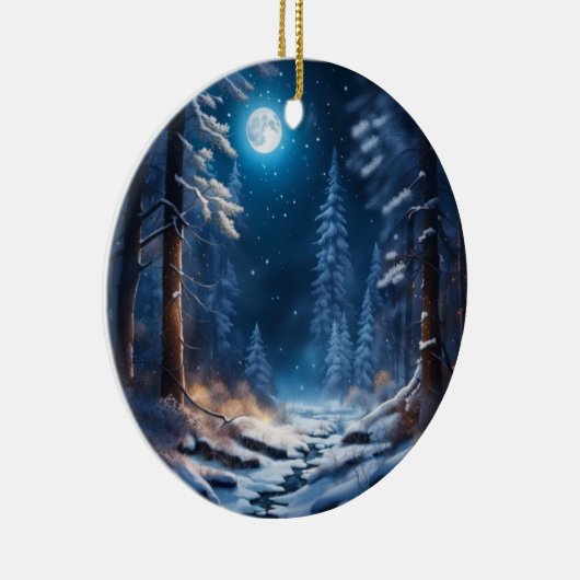 Winterschneedesign Keramik Ornament (Rechts)