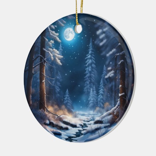 Winterschneedesign Keramik Ornament (Links)