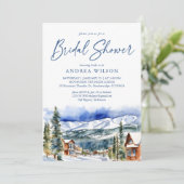 Winterschneedorf Brautparty Einladung (Stehend Vorderseite)