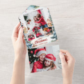 Winterschneedorf mit festlichem vier Foto All In One Einladung (Abreißen)