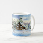 Winterschneeeffekt Waldlandschaft Elegante Kaffeetasse (VorderseiteRechts)