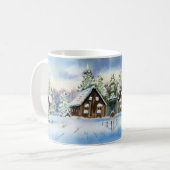 Winterschneeeffekt Waldlandschaft Elegante Kaffeetasse (Vorderseite Links)