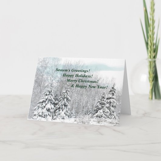 Winterschneefaden! Feiertagskarte (Vorderseite)