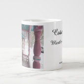 Winterschneefall auf rosa Porch - Martha's Vineyar Jumbo-Tasse (Vorderseite)