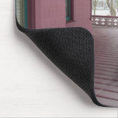 Winterschneefall auf rosa Porch - Martha's Vineyar Mousepad (Ecke)