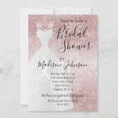 Winterschneefall Brautparty - Rose Gold Einladung (Vorderseite)