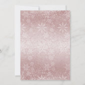 Winterschneefall Brautparty - Rose Gold Einladung (Rückseite)