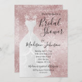 Winterschneefall Brautparty - Rose Gold Einladung (Vorne/Hinten)