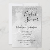 Winterschneefall-Brautparty - weiß Einladung (Vorderseite)