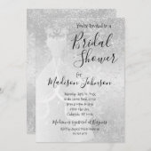 Winterschneefall-Brautparty - weiß Einladung (Vorne/Hinten)