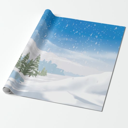 Winterschneefall - Frohrockpapier für Feiertage Geschenkpapier (Ungerollt)