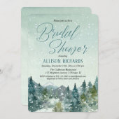 Winterschneefälle Berge rustikales Brautparty Einladung (Vorne/Hinten)