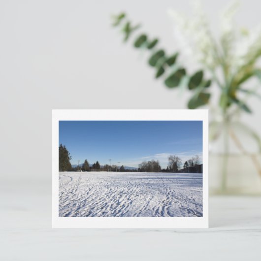Winterschneefeld Postkarte (Stehend Vorderseite)