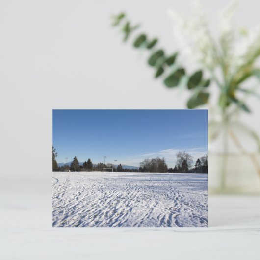 Winterschneefeld Postkarte (Stehend Vorderseite)