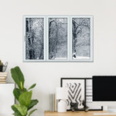 Winterschneefenster mit Aussicht Poster (Heimbüro)