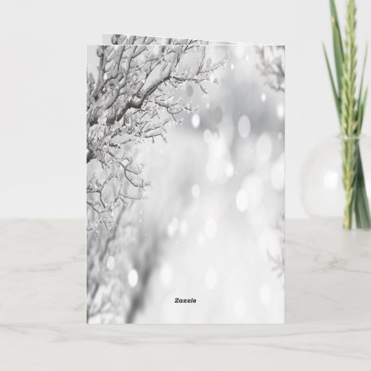 Winterschneefestliche Atmosphäre Gold Feiertagskarte (Rückseite)