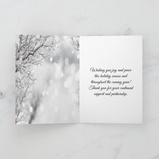 Winterschneefestliche Atmosphäre Gold Feiertagskarte (Innenseite)