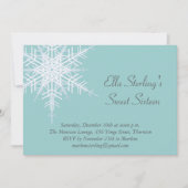 Winterschneeflocke 16 . Geburtstag Einladung zum G (Vorderseite)