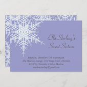 Winterschneeflocke 16 . Geburtstag Einladung zum G (Vorne/Hinten)