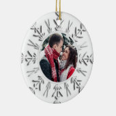 Winterschneeflocke 1. Weihnachtsfest - Foto Keramik Ornament (Rechts)