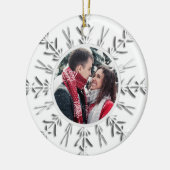 Winterschneeflocke 1. Weihnachtsfest - Foto Keramik Ornament (Links)