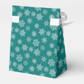 Winterschneeflocke Aquamariner Blue Holiday Geschenkschachtel (Rückseite)