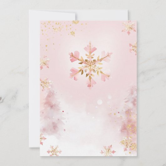 Winterschneeflocke Bär erster Geburtstag Einladung (Rückseite)