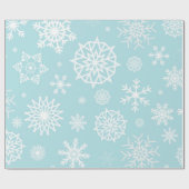 Winterschneeflocke Blaues Weihnachtsfest Geschenkpapier (Flach)