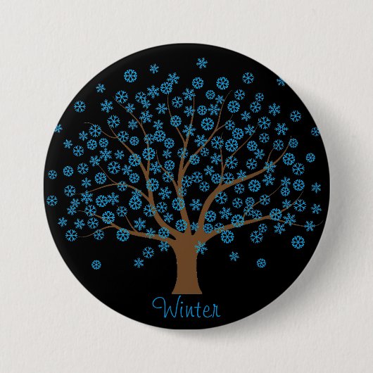 Winterschneeflocke Button (Vorderseite)