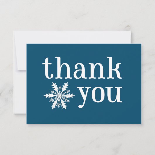 Winterschneeflocke Danke Karte (Vorderseite)