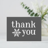 Winterschneeflocke Danke Karte (Stehend Vorderseite)