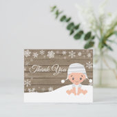 Winterschneeflocke Danke Karte (Stehend Vorderseite)