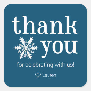 Winterschneeflocke Danke Sitcker Square Sticker
