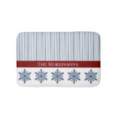 Winterschneeflocke Dekoration mit Streifen und rot Badematte (Vorderseite)