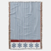 Winterschneeflocke Dekoration mit Streifen und rot Decke (Vorderseite Vertikal)