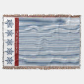 Winterschneeflocke Dekoration mit Streifen und rot Decke (Vorderseite)