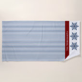 Winterschneeflocke Dekoration mit Streifen und rot Strandtuch (Vorderseite)