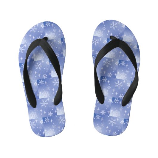 Winterschneeflocke der Kid's Flip Flops Kinderbadesandalen (Fußbett)
