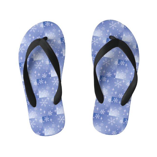 Winterschneeflocke der Kid's Flip Flops Kinderbadesandalen (Fußbett)