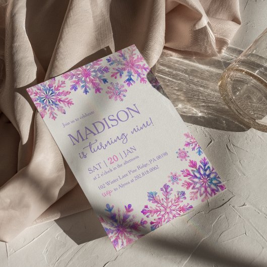 Winterschneeflocke Einladung zum Geburtstag