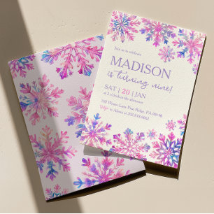 Winterschneeflocke Einladung zum Geburtstag