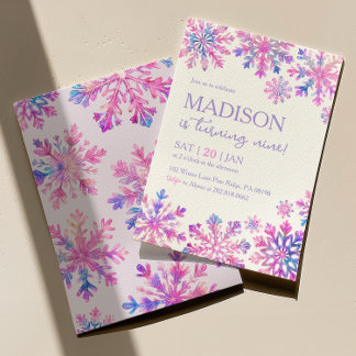 Winterschneeflocke Einladung zum Geburtstag