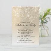 Winterschneeflocke Einladung zur Pensionierung (Stehend Vorderseite)