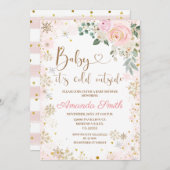 Winterschneeflocke Es ist kalte Außendusche Einladung (Vorne/Hinten)