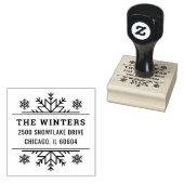 Winterschneeflocke Frame Rücksendeadresse Gummistempel (Stempel)