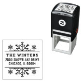 Winterschneeflocke Frame Rücksendeadresse Permastempel (Beispiel)