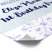 Winterschneeflocke Geburtstagsparty-Zeichen Poster (Ecke)