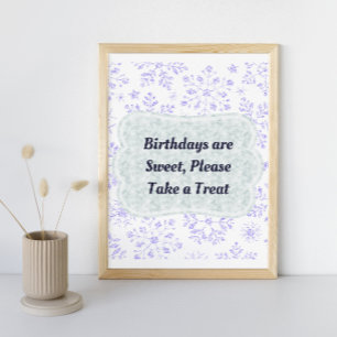 Winterschneeflocke Geburtstagsparty-Zeichen Poster