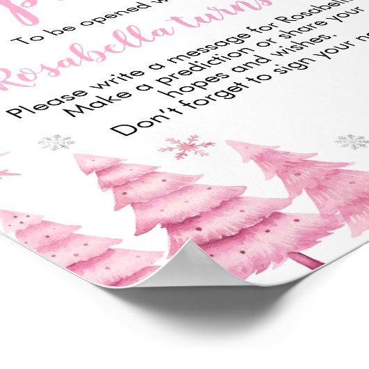 Winterschneeflocke Geburtstagszeit Kapselszeichen Poster (Ecke)