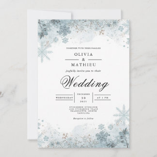 Winterschneeflocke Hochzeit Einladung